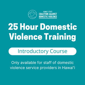 25 Hour Domestic Violence Training Registration for DV Service Providers