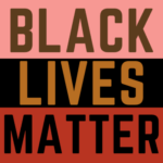 black lives matter graphic in red black and pink