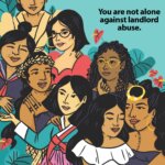 women of different ethnicities artistically depicted in an image with the words, "You are not alone against landlord abuse."